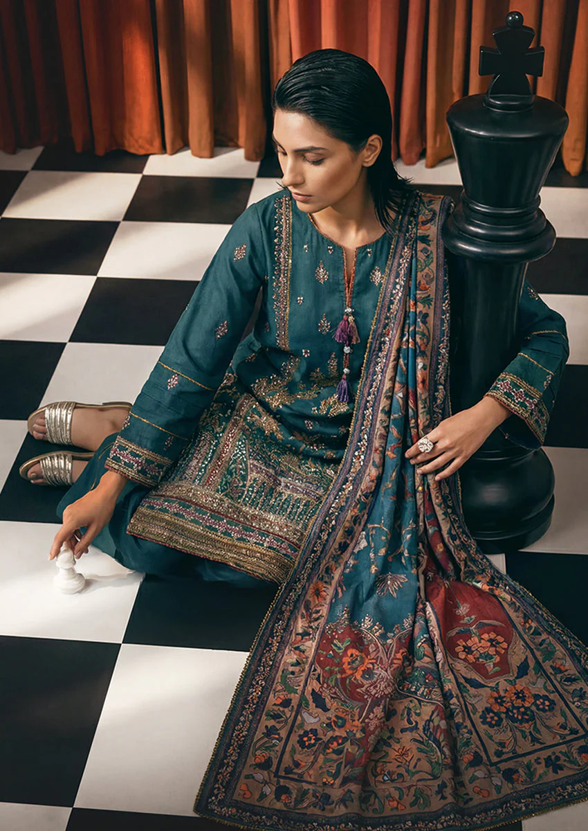 Green-Cotton-Silk-3 Piece (WPS25FE3053)J(14) - Image 3