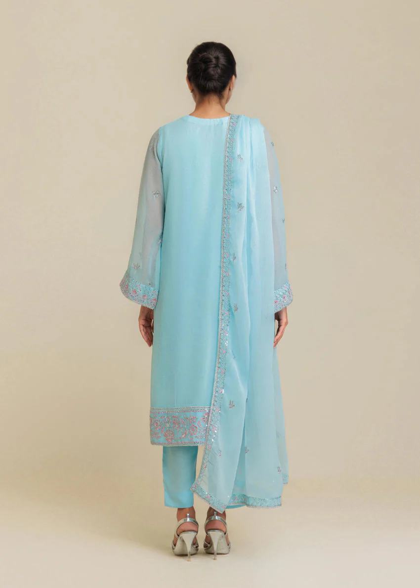 L-Blue-Chiffon-3 Piece (WU3PSLS25AF15P) J(W3) NY 106 , 107 - Image 2
