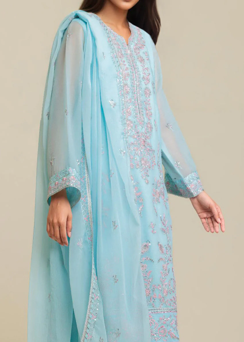 L-Blue-Chiffon-3 Piece (WU3PSLS25AF15P) J(W3) NY 106 , 107 - Image 3