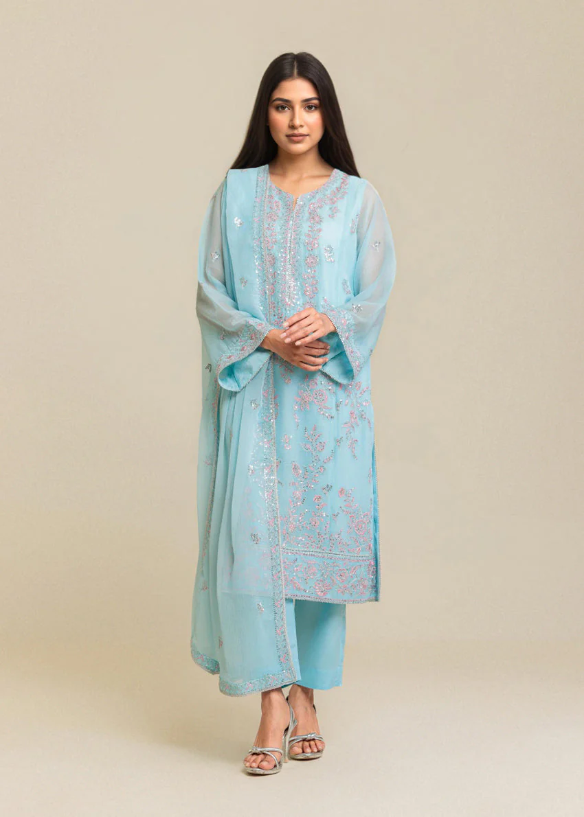 L-Blue-Chiffon-3 Piece (WU3PSLS25AF15P) J(W3) NY 106 , 107 - Image 5